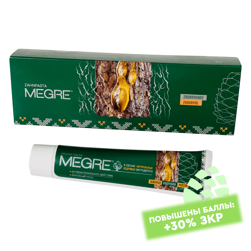 "MEGRE" TOOTHPASTE WITH CEDAR OIL AND CEDAR OLEORESIN, 60 ML