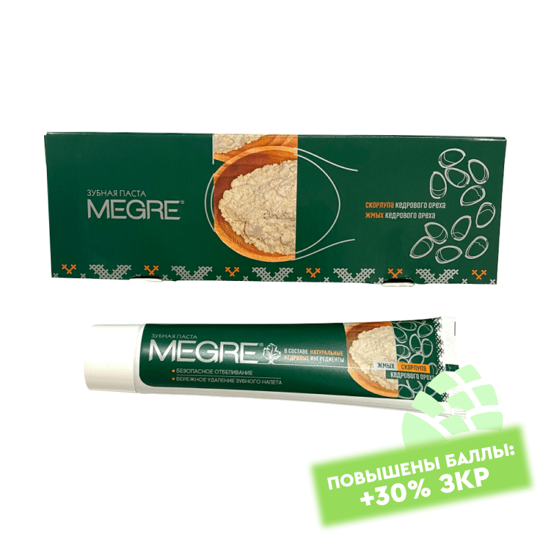 "MEGRE" TOOTHPASTE WITH PINE NUTS AND PINE NUTS SHELL, 60 ML